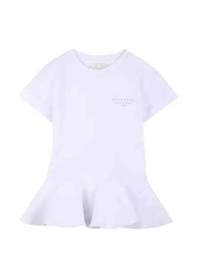 Givenchy Babies' Logo Peplum Dress In White