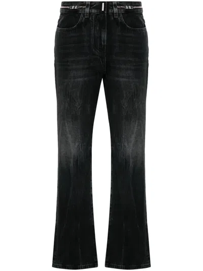 Givenchy Bootcut Jeans With Chain-link Detailing In Black