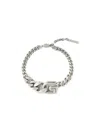 Givenchy Logo Plaque Chained Bracelet In Silver