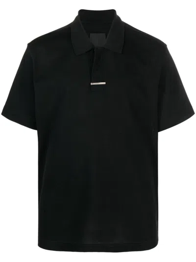 Givenchy Logo-plaque Cotton Polo Shirt In Black