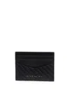 Givenchy Textured Monogram Calf Leather Card Holder In Black
