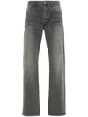 Givenchy Logo-plaque Distressed Straight Jeans In Grey