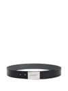 Givenchy Adjustable Reversible Metal Shape Belt In Black