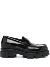 Givenchy 4g Logo Leather Loafers In Black