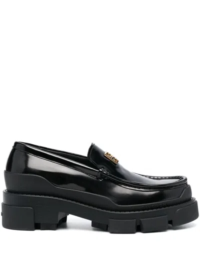 Givenchy Logo-plaque Leather Loafers In Black