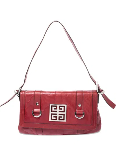 Pre-owned Givenchy Logo-plaque Leather Shoulder Bag