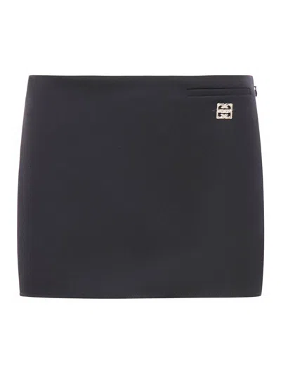 Givenchy Logo Plaque Mini Skirt In Black
