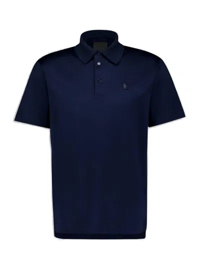 Givenchy 4g Mercurised-cotton Polo Shirt In Blue