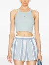 Givenchy Logo-plaque Ribbed Tank Top In Blue