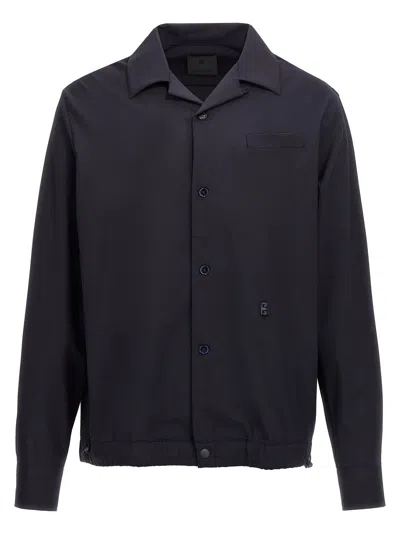 Givenchy Logo Plaque Shirt Shirt And Blouse In Blue