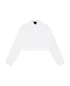 Givenchy 4g Logo Crop Cotton Poplin Button-down Shirt In White