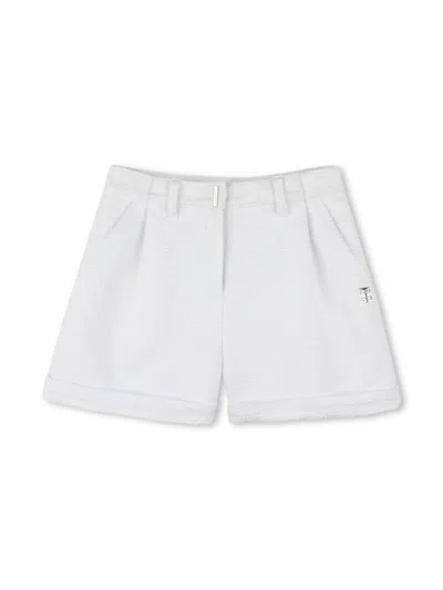 Givenchy Kids' Logo Plaque Shorts In White