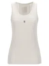 Givenchy Women's White Logo-plaque Cropped Ribbed Cotton-jersey Tank Top
