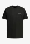 Givenchy Black Crewneck T-shirt With Logo Patch On The Front In Cotton Man In Black