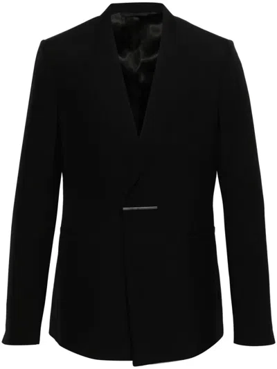 Givenchy Logo-plaque Wool Blazer In Black