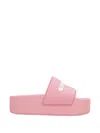 Givenchy Logoed Rubber Platform Slides In Pink