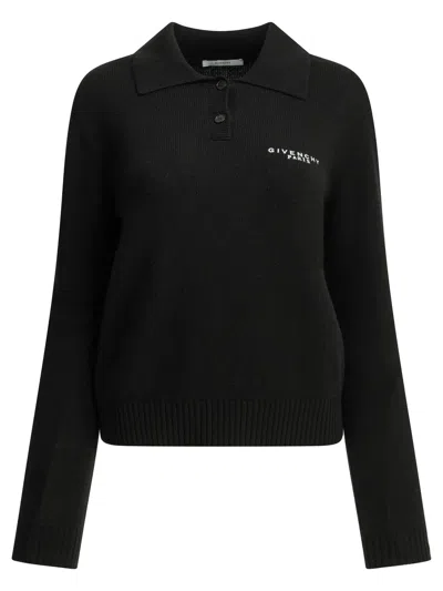 Givenchy Logo Polo Sweater In Black