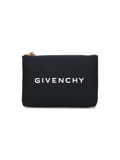 Givenchy Logo Pouch – Black/linen