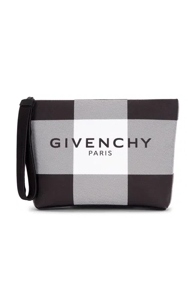 Givenchy Logo Pouch In Grey & Black