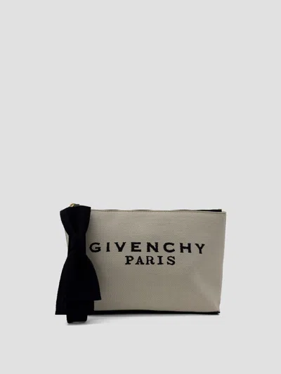 Givenchy Logo Pouch Handbag In Beige/black