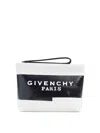 Givenchy Beige Fabric Logo Tape Pouch In Sand