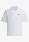 Givenchy Convertible-collar Logo-print Cotton-poplin Shirt In White