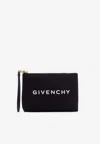 Givenchy Logo Print Canvas Clutch Bag In Black