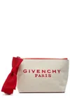 Givenchy Womens Beige Red Brand-print Cotton-blend Pouch In Red