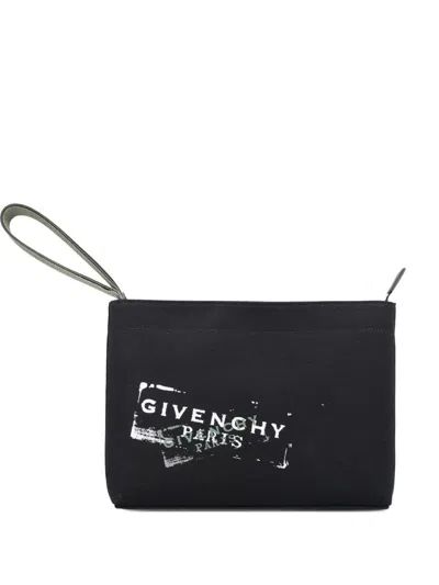 Givenchy Logo-print Compact Pouch Bags In Black