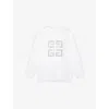 Givenchy Kids' White Logo-print Cotton-blend Sweatshirt 6-12+