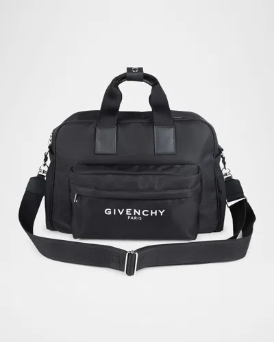Givenchy Logo-print Cotton Diaper Bag In Black