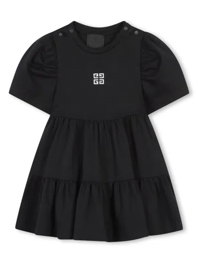 Givenchy Babies' Logo-print Cotton Dress In Black