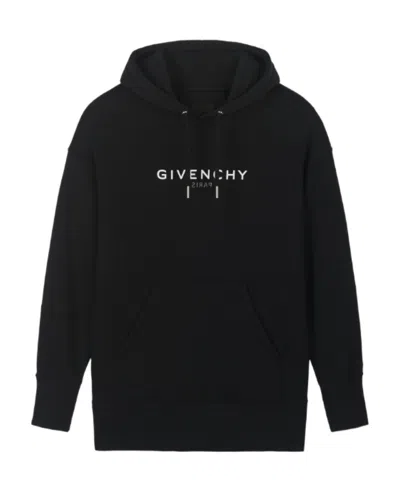 Givenchy Logo-print Cotton Hoodie In Black