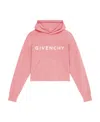 Givenchy Pink Cropped Logo Hoodie In Pink