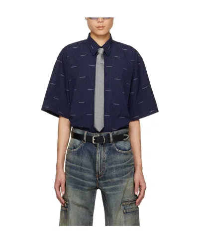 Givenchy Logo-print Cotton Shirt In Black