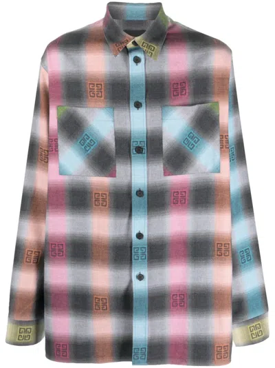 Givenchy Logo-print Cotton Shirt In Grey