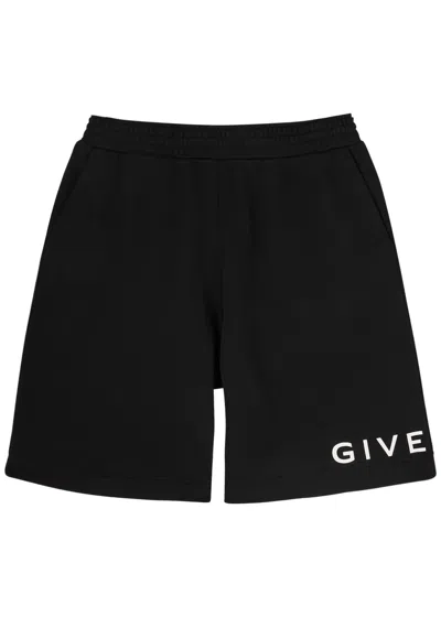 Givenchy Logo-print Cotton Shorts In Black