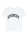 Givenchy Kids' White Crewneck T-shirt With Contrasting Logo Lettering Print In Cotton Boy