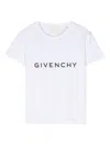 Givenchy Boy's Classic Logo-print T-shirt In 白色