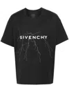 Givenchy Loose T-shirt In Black Cotton With Reflective Pattern In Black