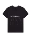 Givenchy Loose T-shirt In Black Cotton With Reflective Pattern In Black