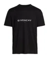 Givenchy Cotton Reverse Slim Fit T-shirt With Signature Print In Black