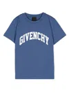 Givenchy Logo-print Cotton T-shirt In Blue