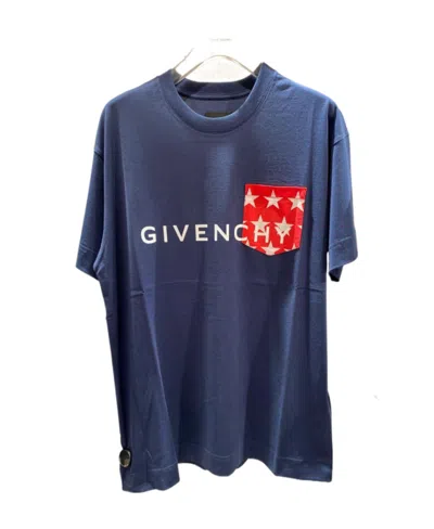Givenchy Logo-print Cotton T-shirt In Blue