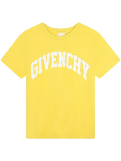 Givenchy Kids' Logo-print Cotton T-shirt In Gelb