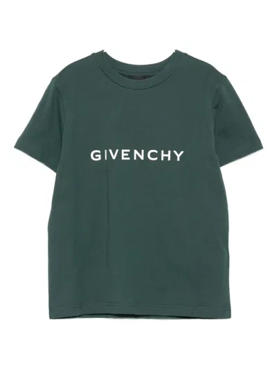 Givenchy Kids' Logo-print Cotton T-shirt In Green