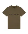 Givenchy Slim Fit Logo Cotton T Shirt In Green