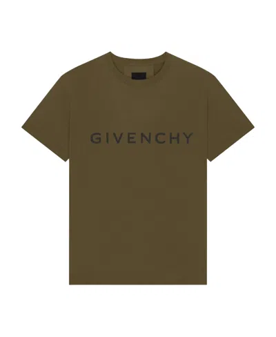 Givenchy Slim Fit Logo Cotton T Shirt In Khaki