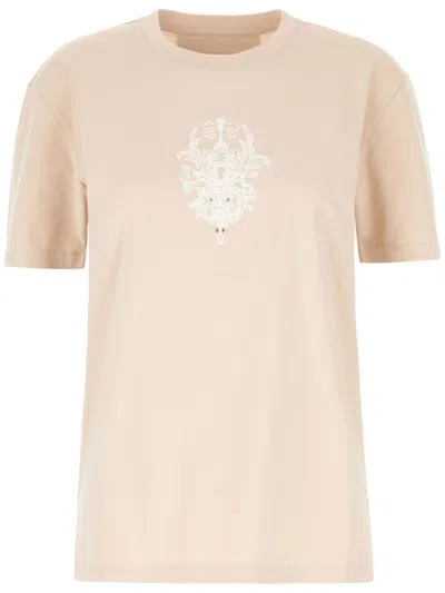 Givenchy Beige Graphic Crew Neck T-shirt In Neutral