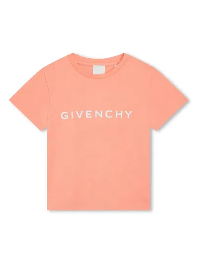 Givenchy Kids' Logo-print Cotton T-shirt In Pink